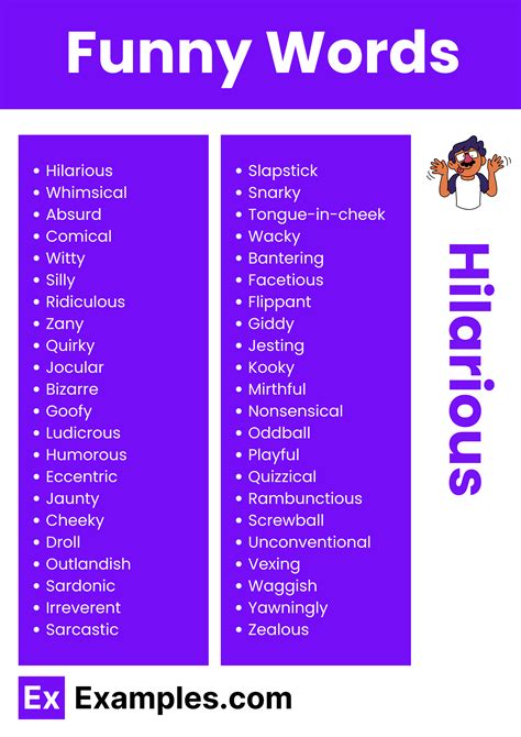 examples of humorous words