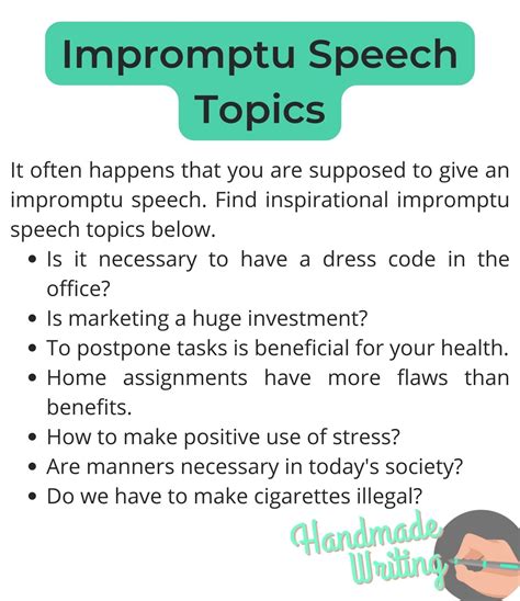 examples of impromptu speech topics for students