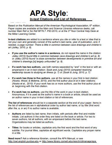 examples of in text citation apa style