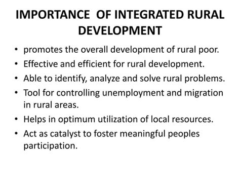 Examples Of Integrated Rural Development