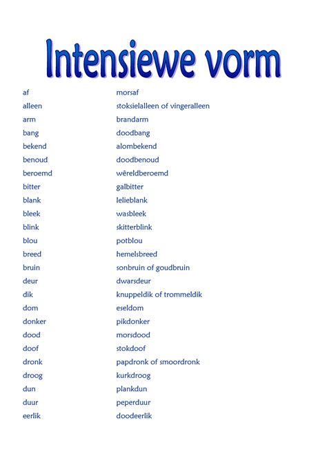 examples of intensive forms
