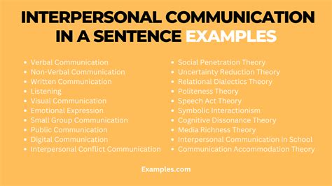 examples of interpersonal communication in a sentence