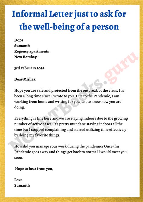 examples of introductory paragraph in informal letter