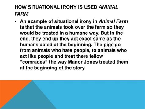 examples of irony in animal farm chapter 3