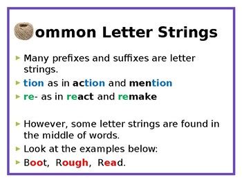 examples of letter strings