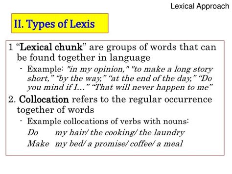 examples of lexis and structure in english language