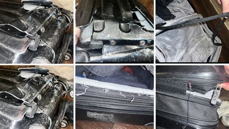 Examples of luggage damage
