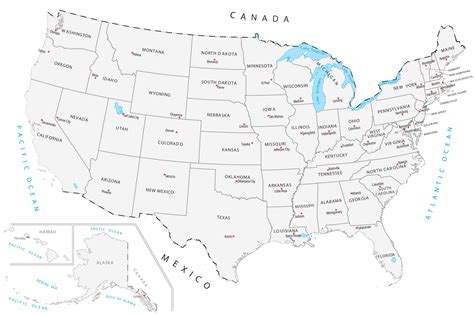 United States State Capitals Map