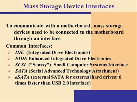 Examples Of Mass Storage Device Interfaces Include