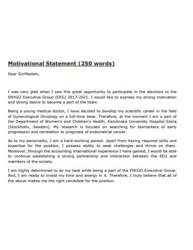 examples of motivation statement