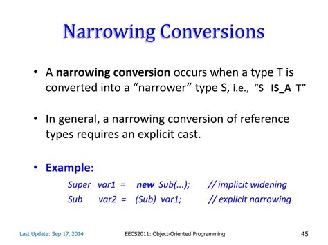 Examples Of Narrowing Conversion
