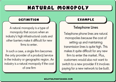 examples of natural monopolies usa