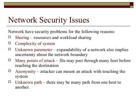 examples of network security problems