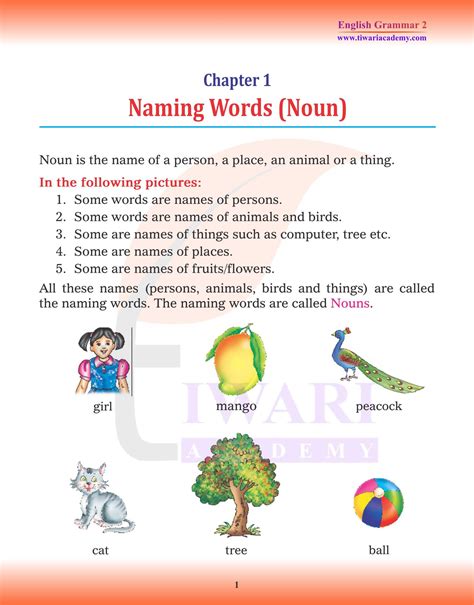 examples of noun for class 2 with answers