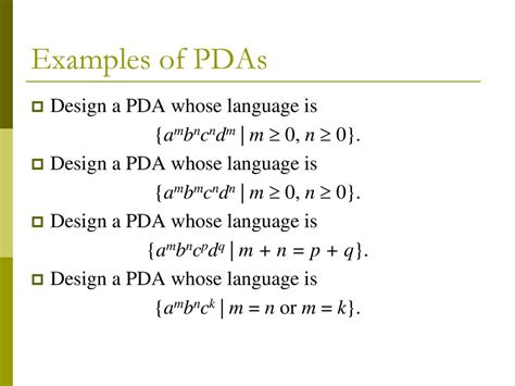 Examples Of Pdas
