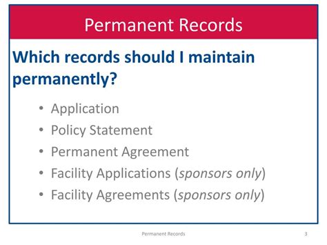 examples of permanent records