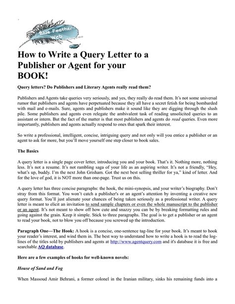 Examples Of Picture Book Query Letters