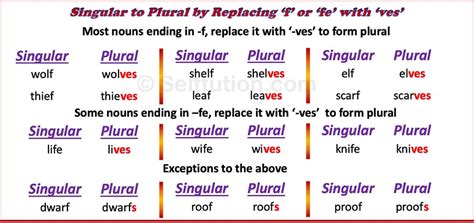 examples of plural ending with ves