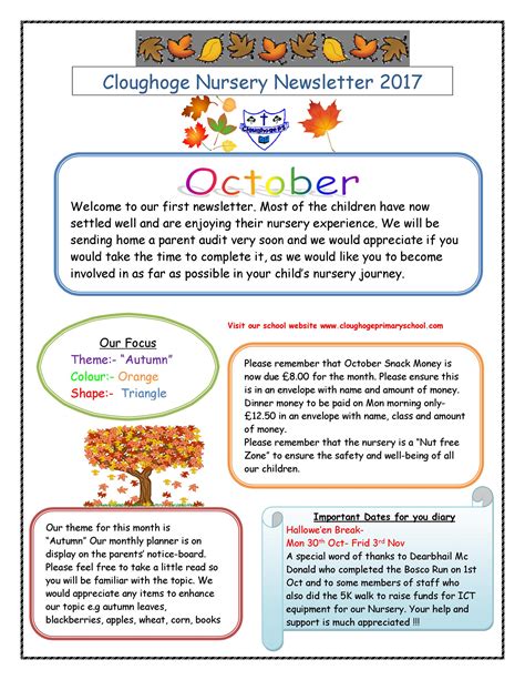 examples of preschool newsletters