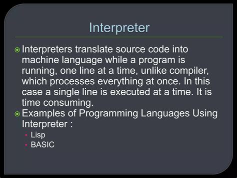 examples of programming language interpreters