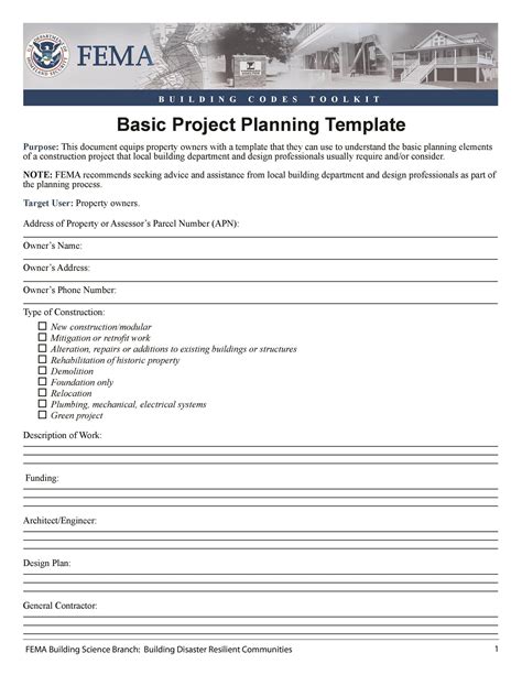 examples of project planning documents