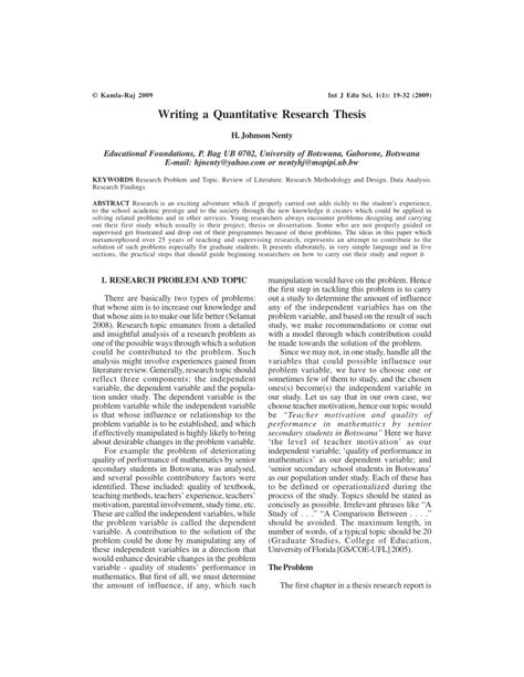 examples of quantitative thesis