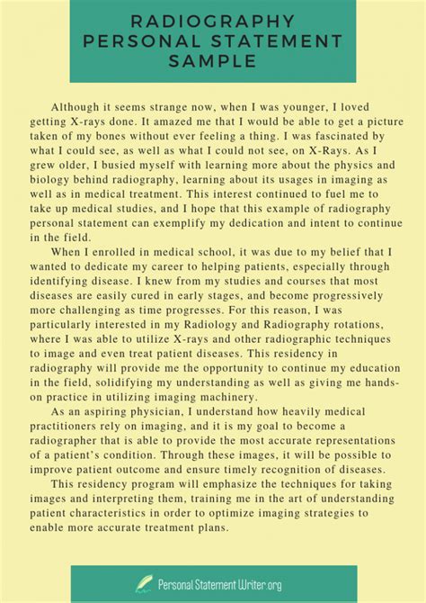 Examples Of Radiography Personal Statements