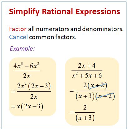 examples of rational algebraic expressions with answers