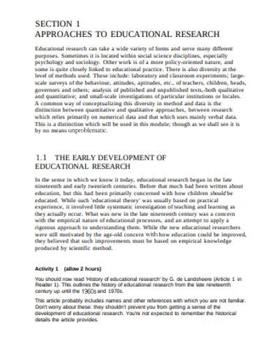 examples of research projects in education