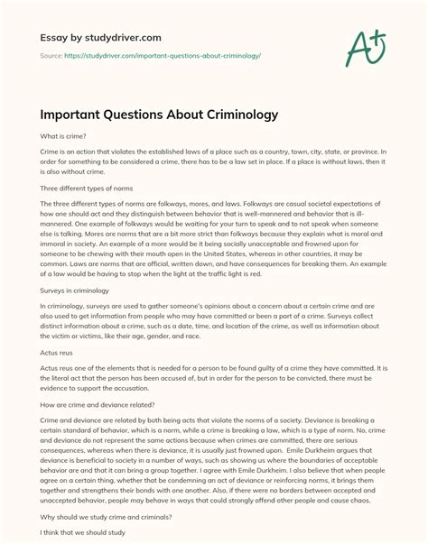 examples of research questions in criminology
