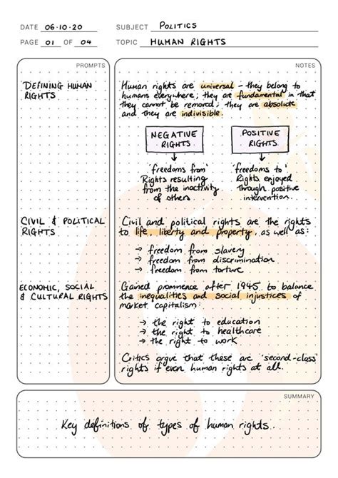 examples of revision notes
