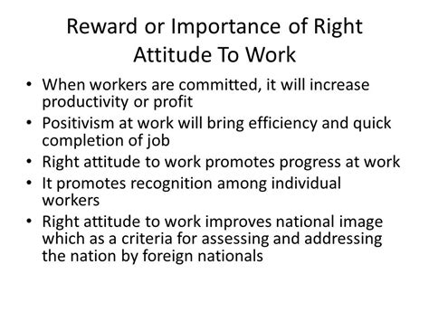 examples of right attitude to work in civic education