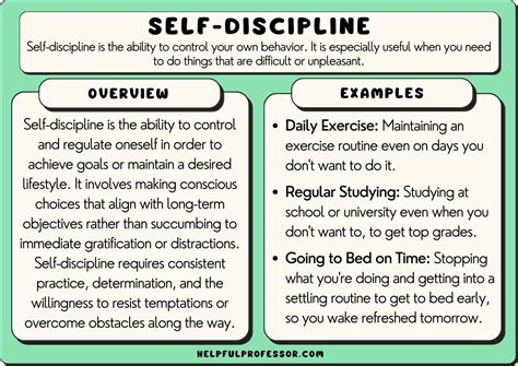 examples of self discipline in school