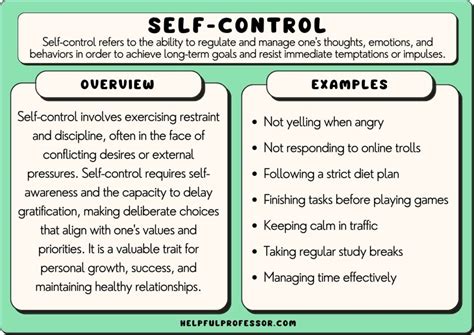 examples of self-control in school