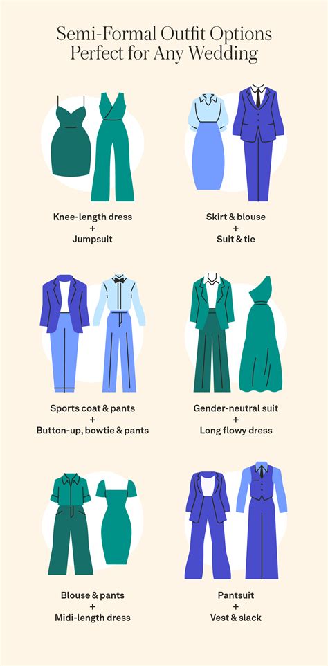 examples of semi formal wedding attire