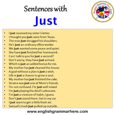Examples Of Sentence Just