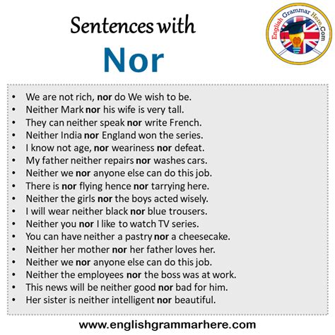 Examples Of Sentence Nor