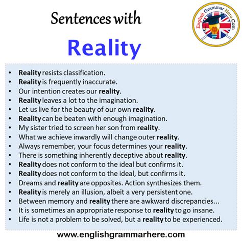 Examples Of Sentence Reality
