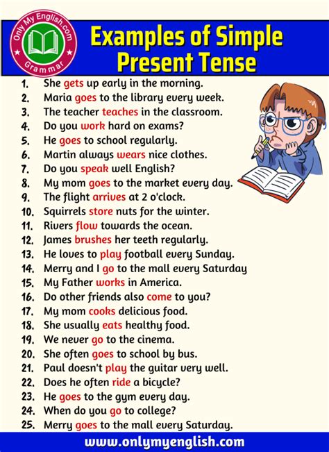 examples of simple present tense with answers