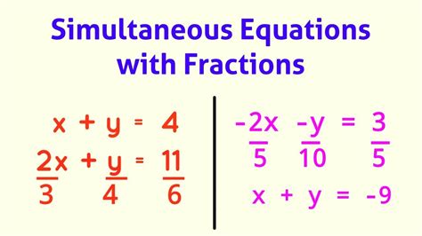 examples of simultaneous equations with fractions