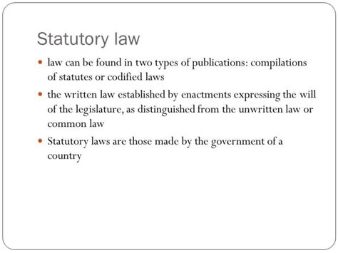 examples of statutory requirements