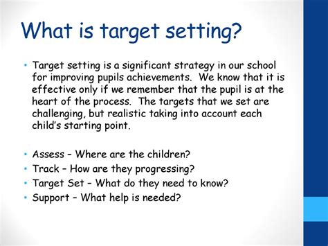 examples of target setting in primary schools