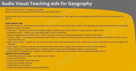 Examples Of Teaching Aids In Geography