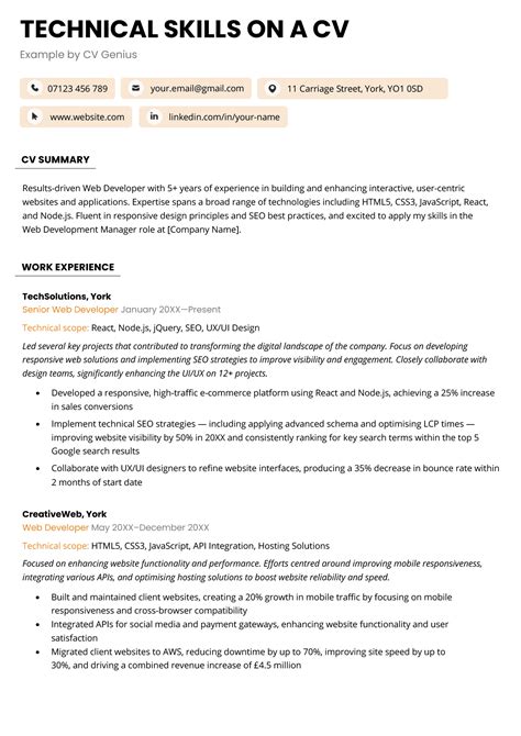 examples of technical skills to put on cv