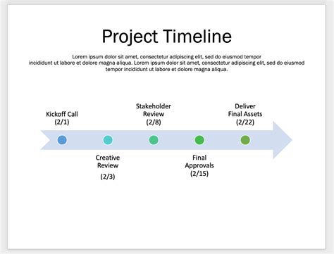 examples of timelines in word