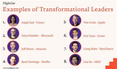 examples of transformational leaders in history