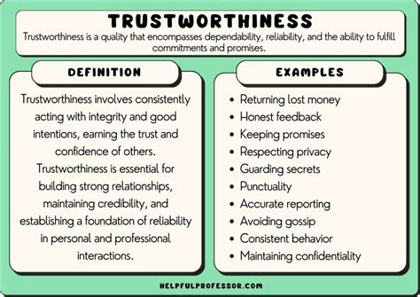 examples of trustworthiness in school
