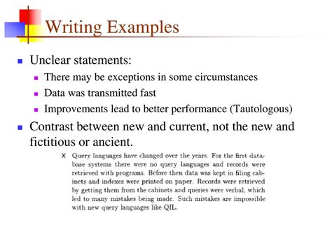 Examples Of Unclear Writing