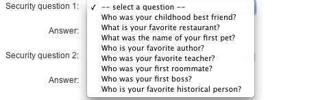 Examples Of Unique Security Questions