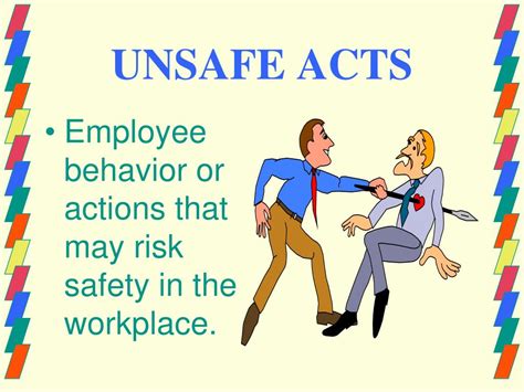 examples of unsafe behaviors in the workplace